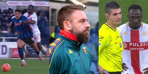 Coppa Italia, Fini stende Bellanova e viene espulso: Genoa in dieci. La reazione di De Rossi