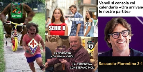 L'incubo Serie B fa tremare la Fiorentina: fioccano le ironie social
