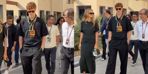 Sinner e Laila Hasanovic al Gp di F1 ad Abu Dhabi: il video dell'arrivo manda i tifosi in delirio