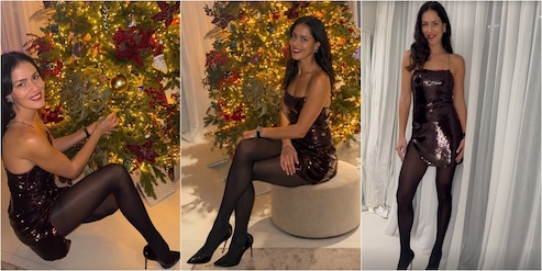 Ana Ivanovic, che stile: l'albero di Natale è sexy con l'ex stella del tennis FOTO