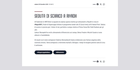 Bologna, Bernardeschi out un mese e mezzo