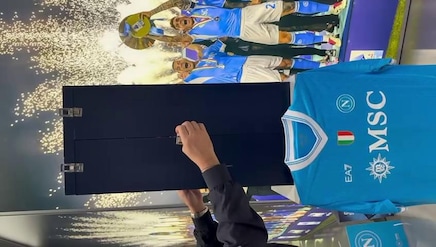 Napoli, la Supercoppa Italiana esposta all'Official Store