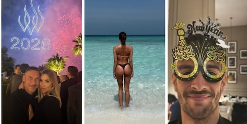 Belen, auguri hot. Poi pigiama party di Immobile e dei romanisti e feste in spiaggia: tutte le foto social di Capodanno