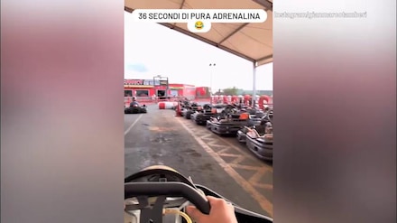 Tamberi in testacoda sul go-kart