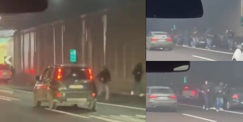 Guerriglia in autostrada tra gli ultras di Fiorentina e Roma: violenti scontri con spranghe e mazze