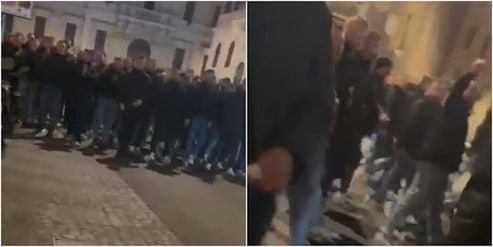 Roma, centinaia di tifosi dello Stoccarda in corteo per le strade del centro