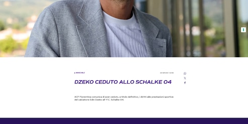 Ufficiale, Edin Dzeko lascia la Fiorentina