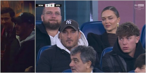 Emozionato e con il figlio Cristian: ecco Totti a vedere la sua Roma dopo quasi tre anni