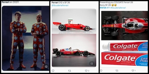 FOTO Dal dentifricio alla cioccolata: la nuova Ferrari di Hamilton e Leclerc scatena l'ironia dei tifosi