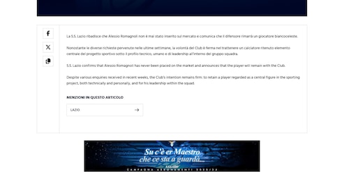 Incredibile Lazio: tolto Romagnoli dal mercato