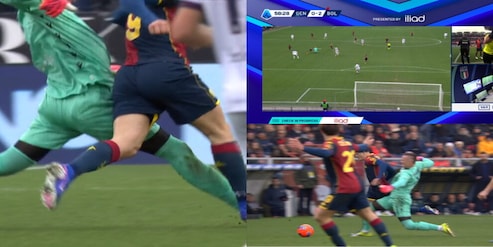 Follia Skorupski, sbaglia l'uscita e travolge Vitinha: è rosso! La sequenza