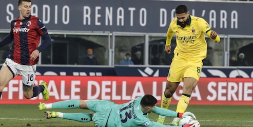 Il Milan travolge il Bologna. Mancini operato al setto nasale