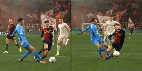 Meret atterra Vitinha in area dopo soli 30 secondi e regala un rigore: che svarione in Genoa-Napoli