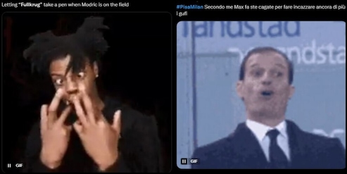 Dall'errore di Fullkrug al gran gol di Modric, le ironie dei social su Pisa-Milan