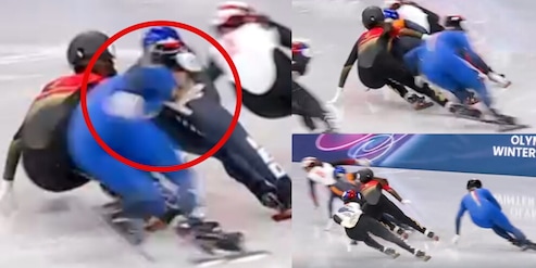 Rabbia Fontana, spinta giù dal podio: la sequenza del contatto che gli è costato la medaglia