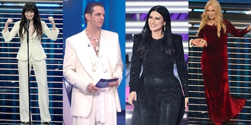 Sanremo 2026, look seconda serata: Laura Pausini in frac, Patty Pravo vellutata di rosso e Achille Lauro...