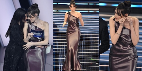 Pilar Fogliati incanta Sanremo 2026: l'abito viola è una sirena iridescente ma l'orecchino...