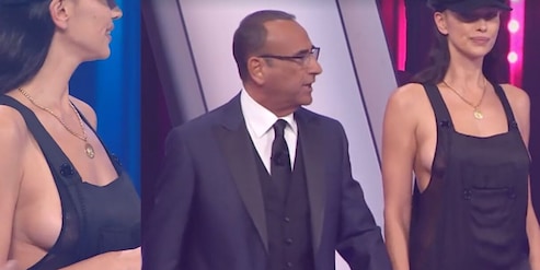 Irina Shayk senza reggiseno a Sanremo rischia l’incidente sexy: tutte le foto