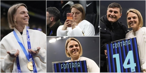 Arianna Fontana tifosa speciale a San Siro: l'Inter la celebra con il numero 14 delle sue medaglie