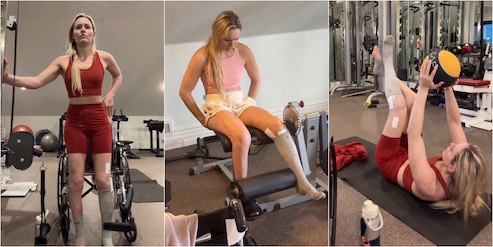 Lindsey Vonn torna in piedi e si allena a meno di un mese dal terribile incidente