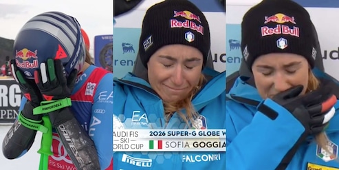 Sofia Goggia si commuove per la vittoria della Coppa del Mondo in SuperG