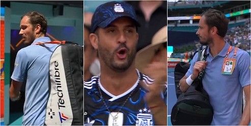 Medvedev e il gesto di stizza che fa discutere contro un tifoso argentino dopo la sconfitta con Cerundolo