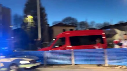 Italia-Irlanda del Nord, l'arrivo del pullman azzurro