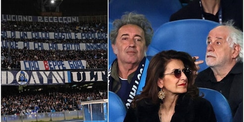 Il Maradona ricorda Savoldi, il bellissimo striscione apparso durante Napoli-Milan. In tribuna ci sono anche Sorrentino e Servillo