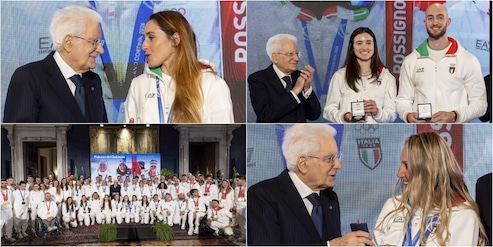 Gli atleti Olimpici e Paralimpici al Quirinale da Mattarella per la riconsegna delle bandiere