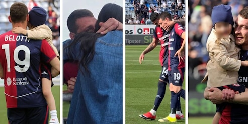 Belotti torna in campo dopo l'infortunio e scoppia a piangere tra le braccia della moglie: le dolcissime foto
