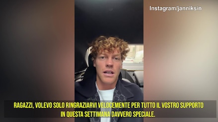Sinner saluta i fan: "Grazie per il vostro supporto"