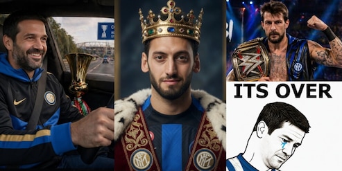 Chivu gode e tiene vivo il sogno doblete: la pazza rimonta sul Como scatena i social con meme e ironie