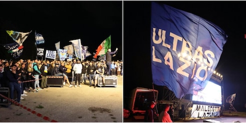 Tifosi della Lazio a Tor di Quinto: tutti davanti al maxischermo per la semifinale contro l'Atalanta