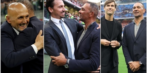 Gullit premiato prima di Milan-Juve: quanti abbracci con Spalletti e Ibrahimovic