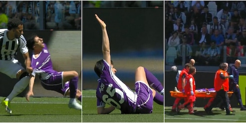 Parisi il ginocchio fa crac: costretto a uscire in barella. Tifosi della Fiorentina in ansia