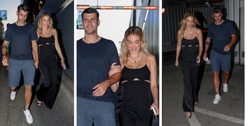 Morata e Alice Campello, le prime foto dopo la pace: lui con la fede, lei con maxi scollatura e tacchi a spillo