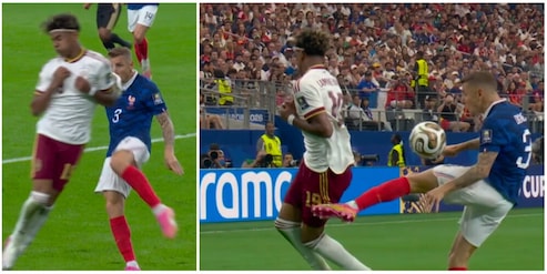 Che frittata per la Francia contro la Spagna: erroraccio di Digne e rigore segnato da Oyarzabal