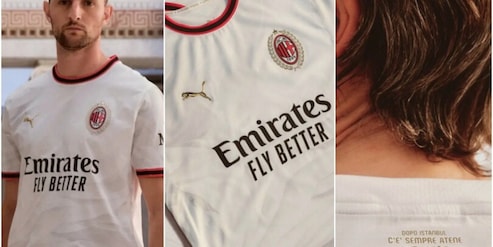 Il Milan presenta la nuova seconda maglia e la scritta che appare sul colletto è già virale