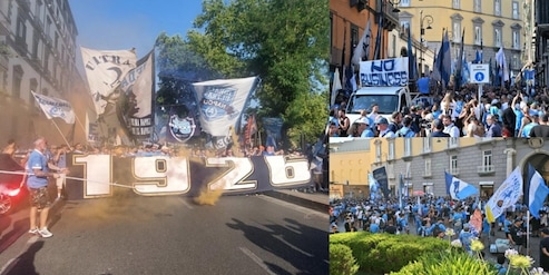 Centenario Napoli, la festa dei tifosi: le foto più belle del corteo