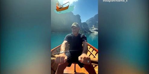 Totti sul pattino e Noemi lo "sfotte"