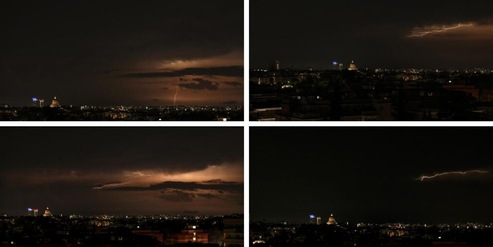 Roma, tempesta di fulmini nella notte: le foto sono clamorose