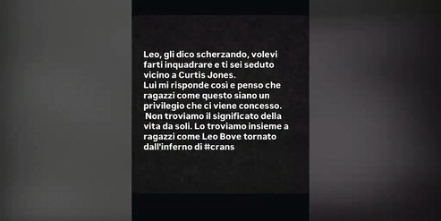 Crans Montana, Leonardo Bove a San Siro davanti a Curtis Jones: il messaggio ironico al direttore Zazzaroni