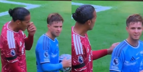Van Dijk ma cosa fai? Prima si mette le dita nel naso e poi… il gesto disgustoso con l’avversario fa discutere sui social