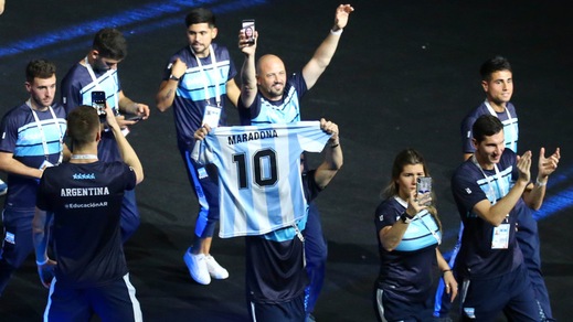 Universiadi, l'Argentina sfila con la maglia di Maradona Universiadi, l'Argentina sfila con la maglia di Maradona