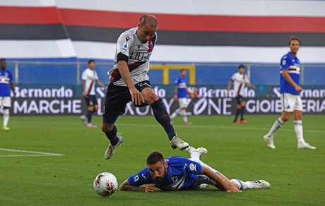 Sampdoria, Tonelli ko: trauma contusivo al legamento collaterale