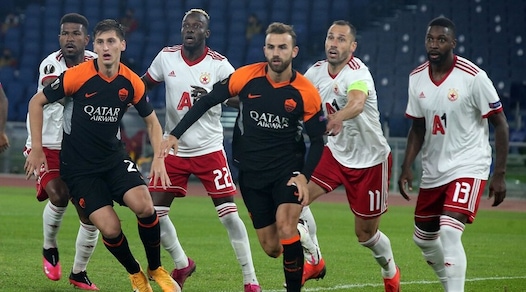 Roma-Cska Sofia 0-0: traversa di Mkhitaryan, entra Dzeko ma non basta