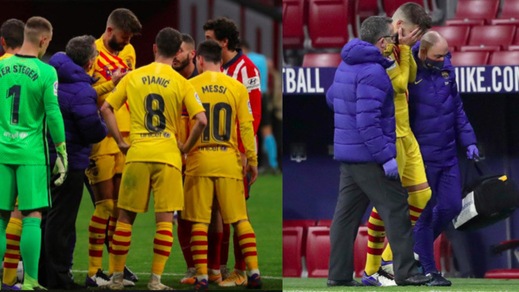 Piqué, infortunio in Atletico-Barcellona: lascia il campo in lacrime