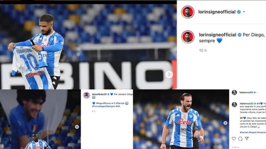 Napoli, da Insigne a Koulibaly e Fabian Ruiz: il 4-0 alla Roma è per Maradona