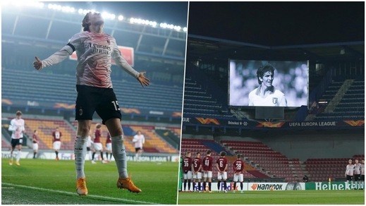 Il ricordo di Rossi e gol di Hauge: il Milan vola anche in Europa