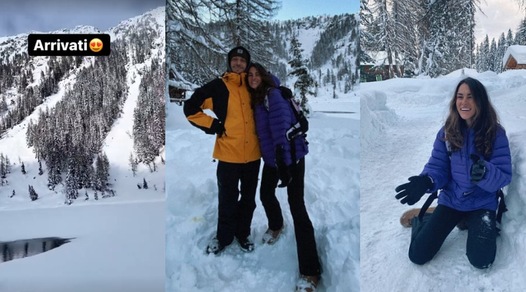 Valentino Rossi e Francesca Sofia Novello, relax sulla neve
